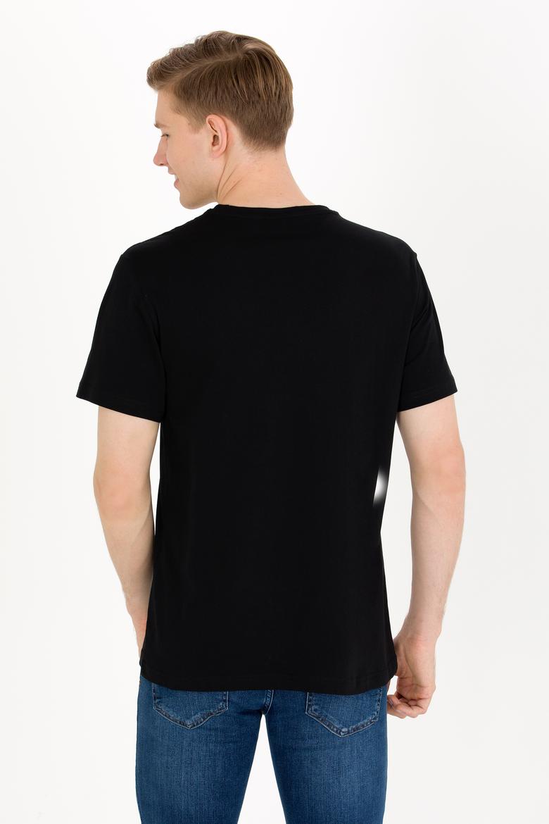 Erkek Siyah Basic V Yaka Tişört - 50263203019
