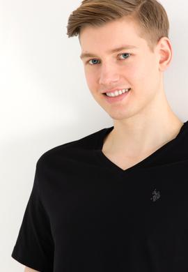 Erkek Siyah Basic V Yaka Tişört - 50263203019