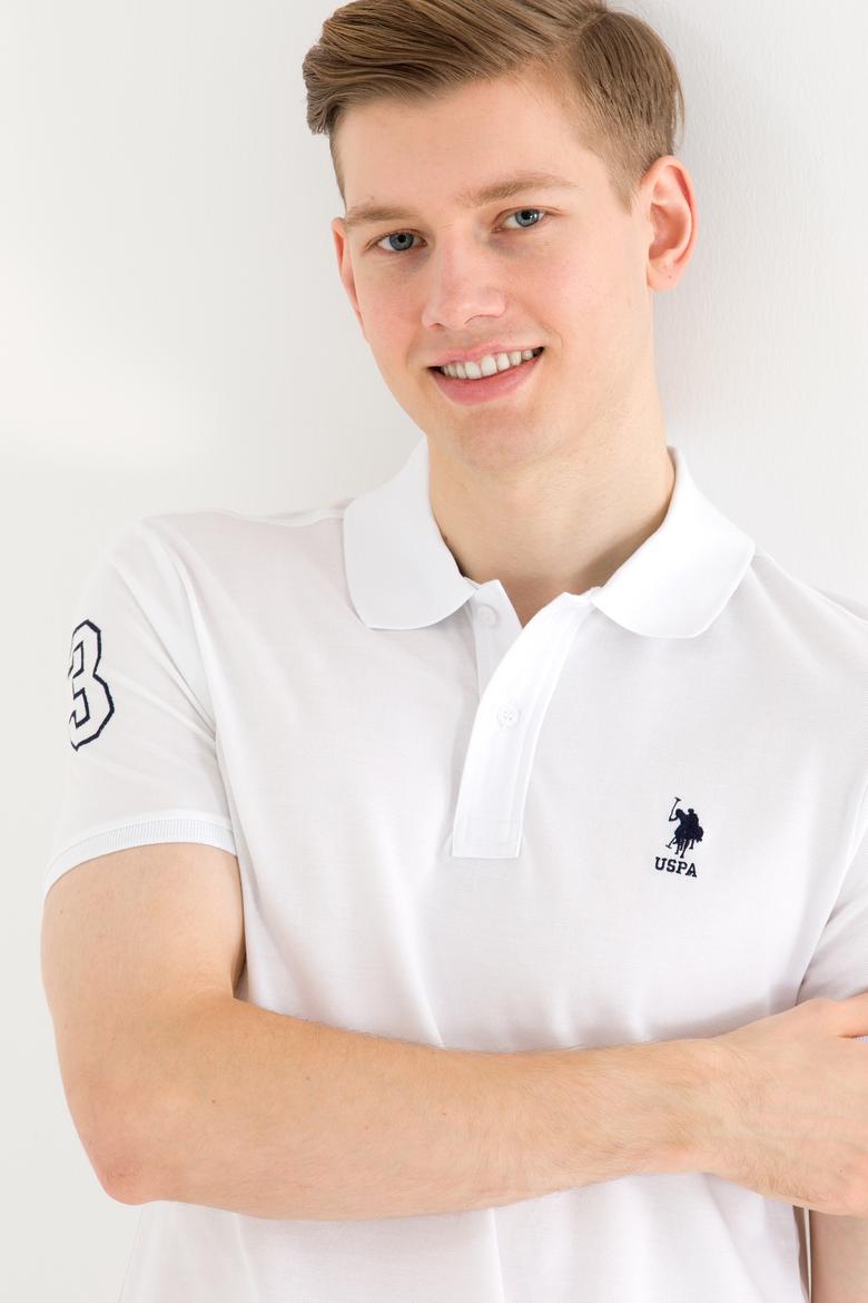 Erkek Beyaz Basic Polo Yaka Tişört - 50264891014