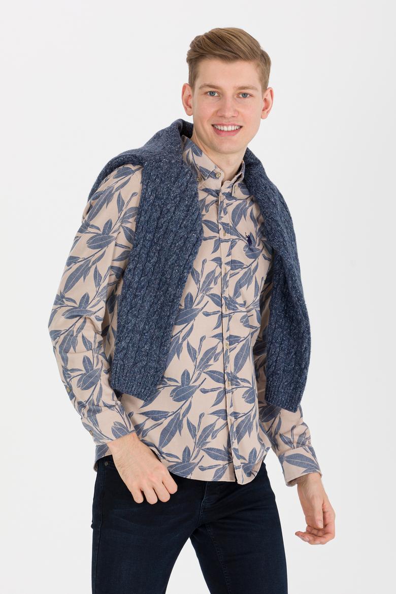 Erkek Taş Uzun Kollu Gömlek