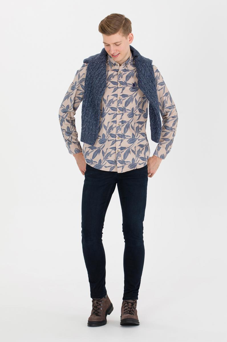 Erkek Taş Uzun Kollu Gömlek