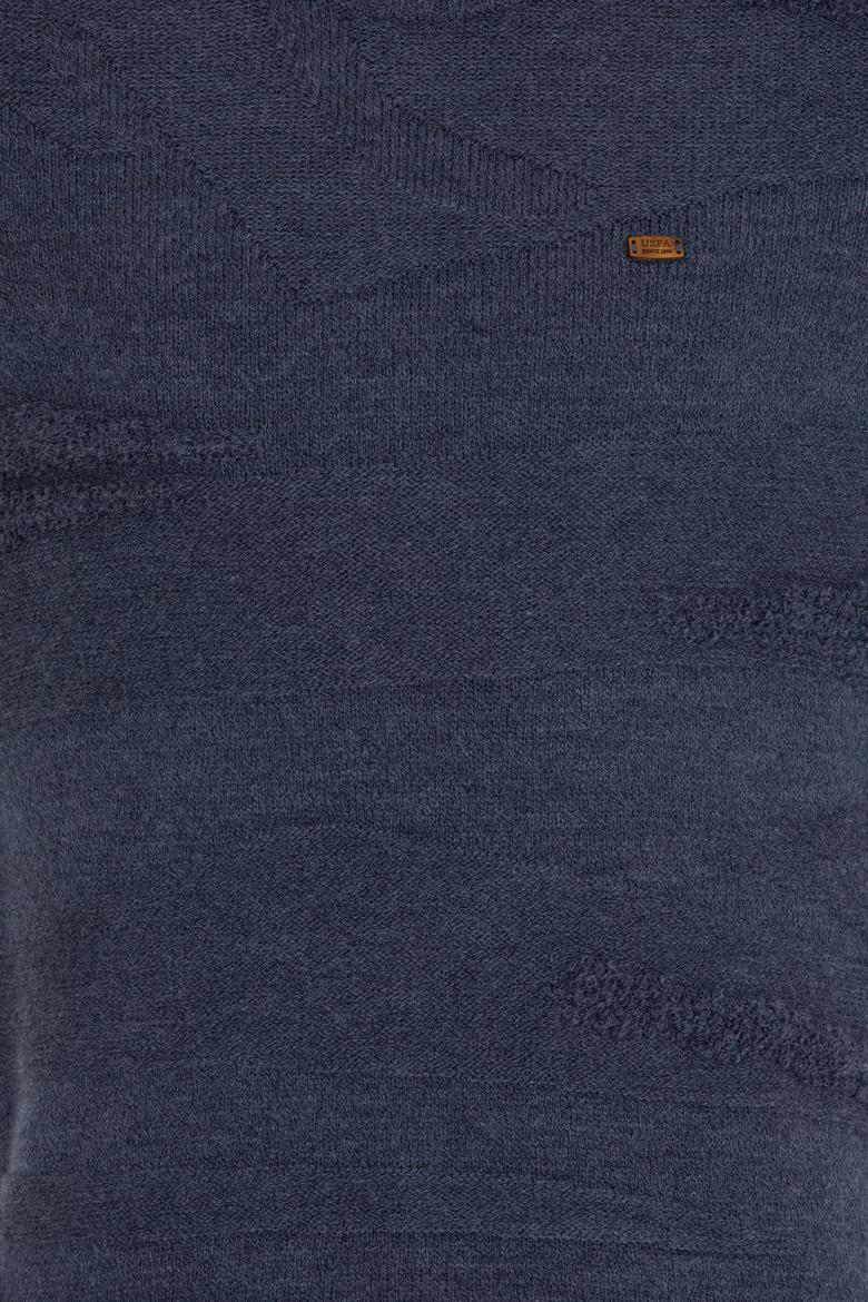 Erkek İndigo Bisiklet Yaka Triko Kazak - 50256452014