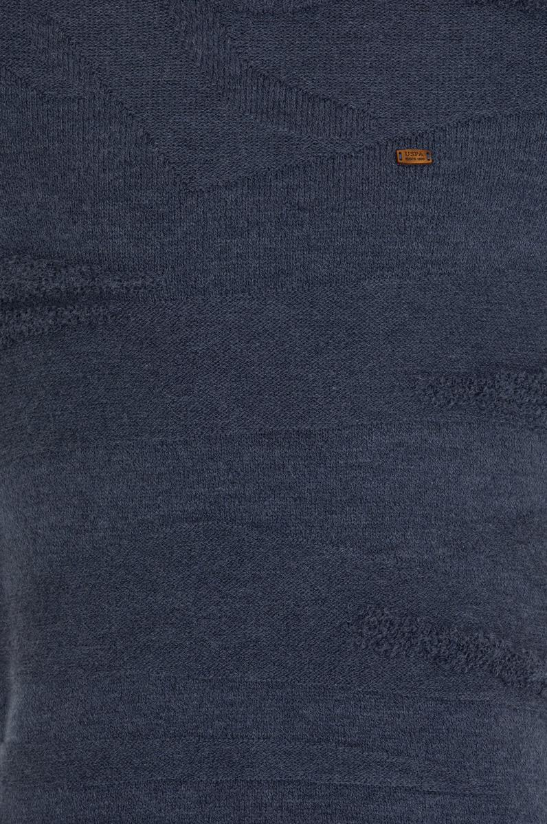 Erkek İndigo Bisiklet Yaka Triko Kazak