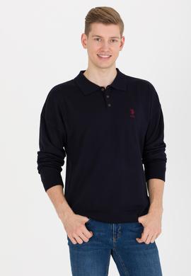 Erkek Lacivert Polo Yaka Triko Kazak - 50257694001