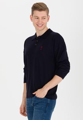 Erkek Lacivert Polo Yaka Triko Kazak - 50257694001