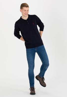 Erkek Lacivert Polo Yaka Triko Kazak - 50257694001