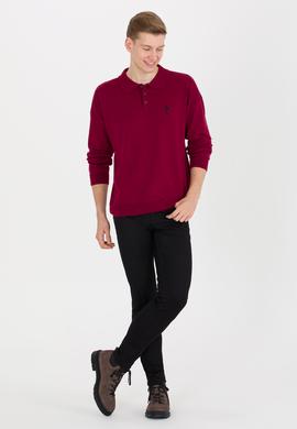 Erkek Bordo Polo Yaka Triko Kazak - 50257694010