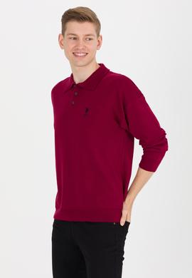 Erkek Bordo Polo Yaka Triko Kazak - 50257694010