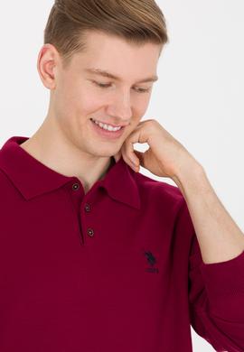 Erkek Bordo Polo Yaka Triko Kazak - 50257694010