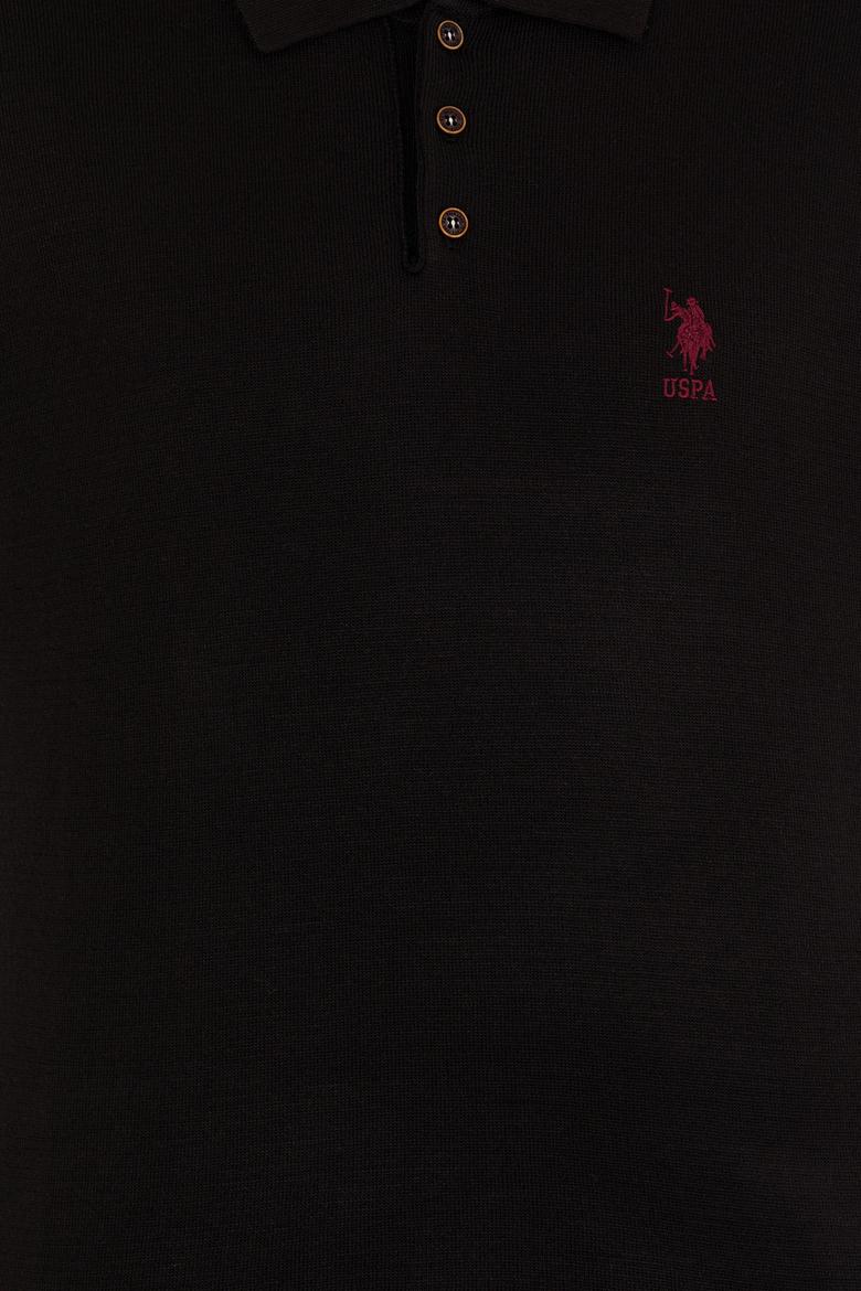 Erkek Siyah Polo Yaka Triko Kazak - 50257694028