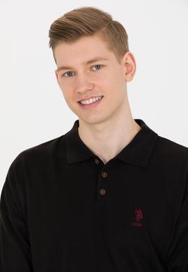 Erkek Siyah Polo Yaka Triko Kazak - 50257694028