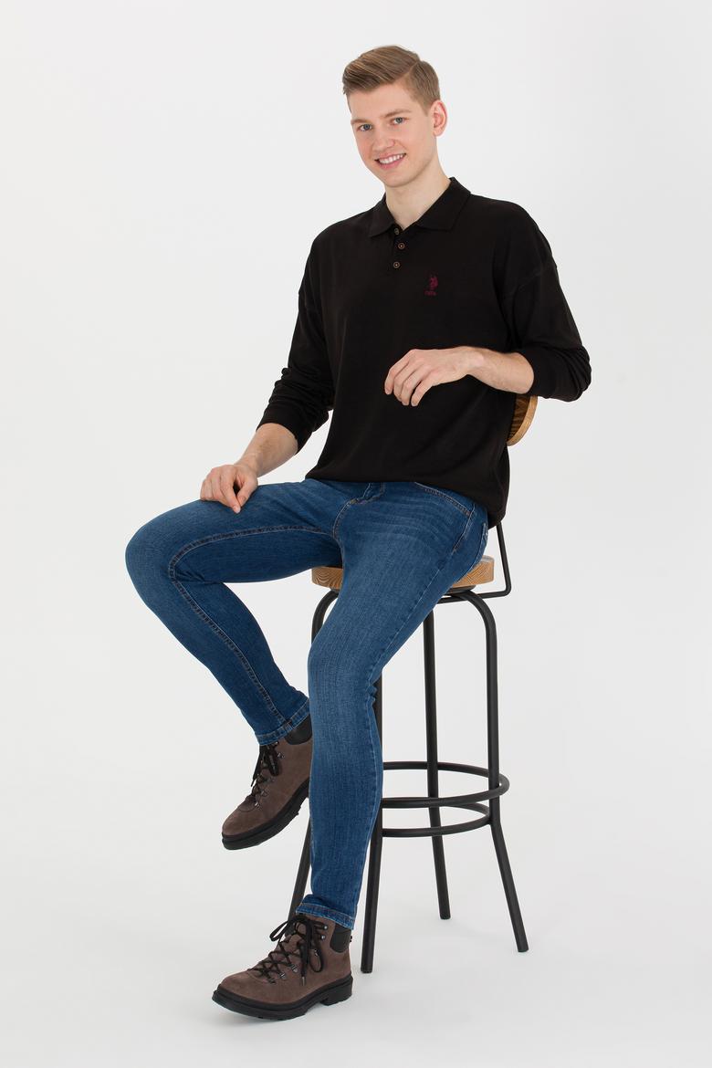 Erkek Siyah Polo Yaka Triko Kazak