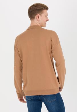 Erkek Camel Melanj Polo Yaka Triko Kazak - 50257694037