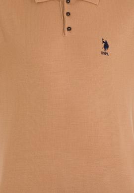 Erkek Camel Melanj Polo Yaka Triko Kazak - 50257694037