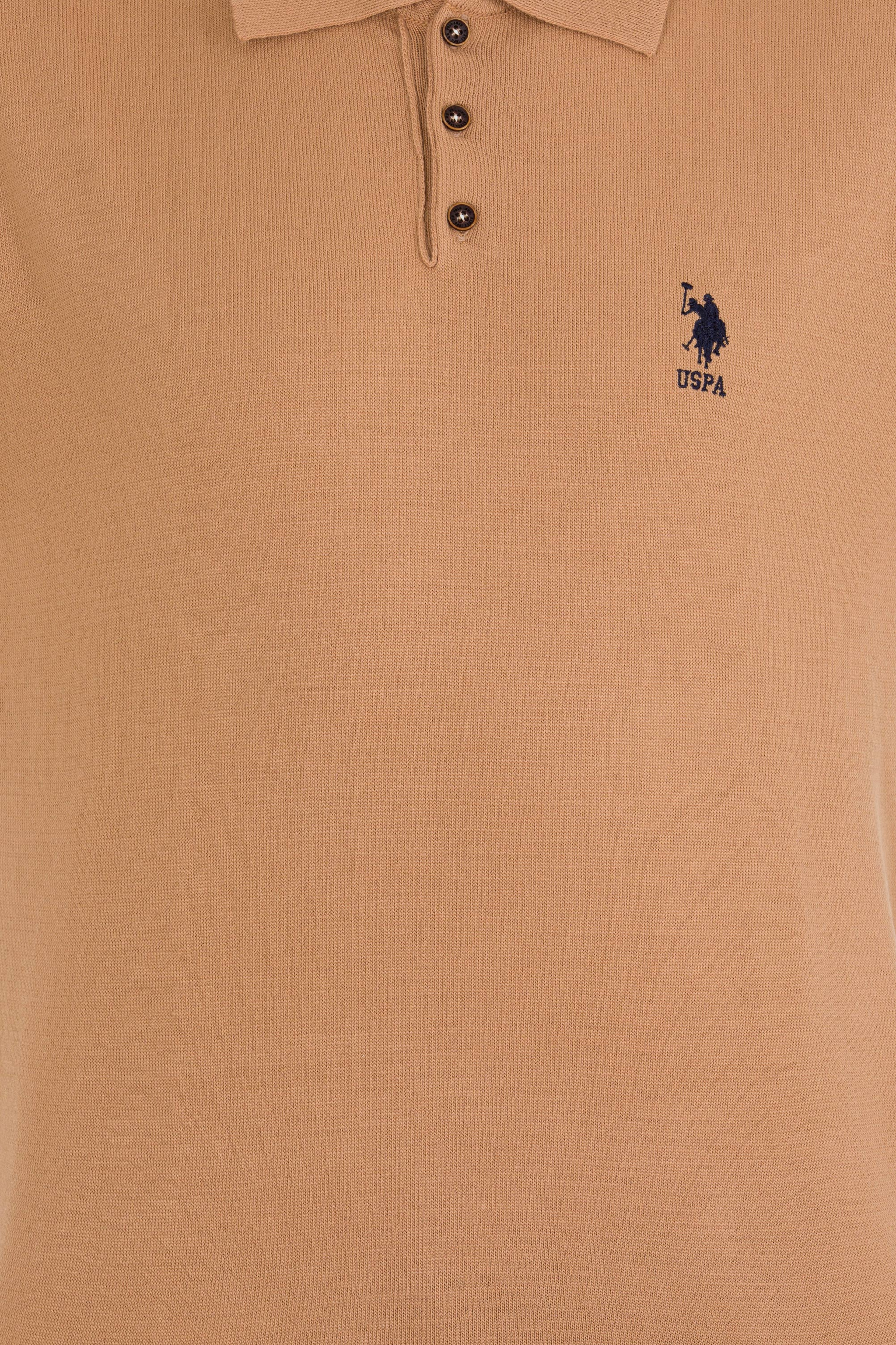 Erkek Camel Melanj Polo Yaka Triko Kazak - Image 6