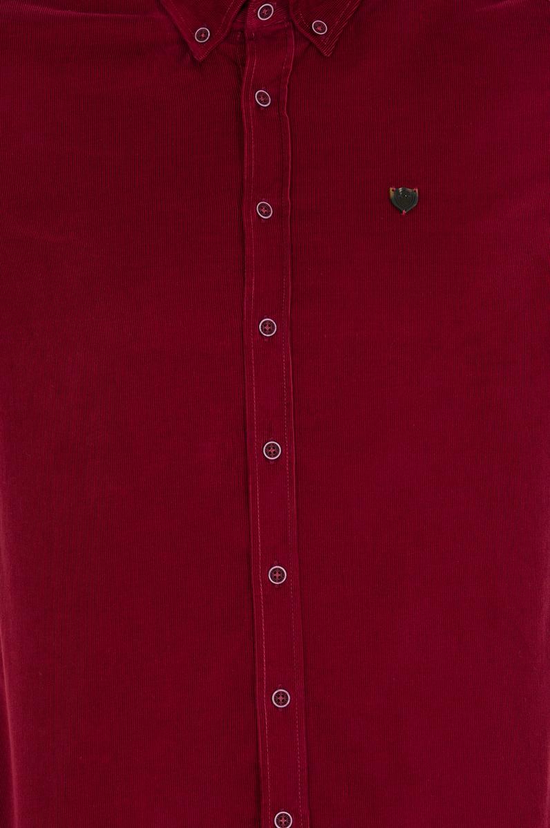 Erkek Vişne Uzun Kollu Gömlek