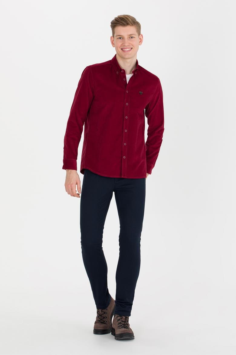 Erkek Vişne Uzun Kollu Gömlek - 50256972062
