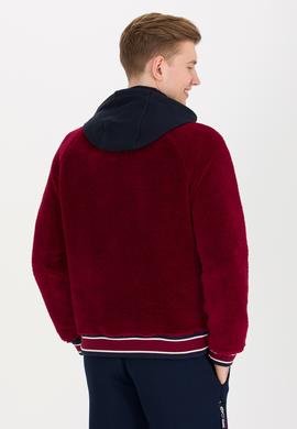 Erkek Vişne Dik Yaka Örme Hırka - 50253186013