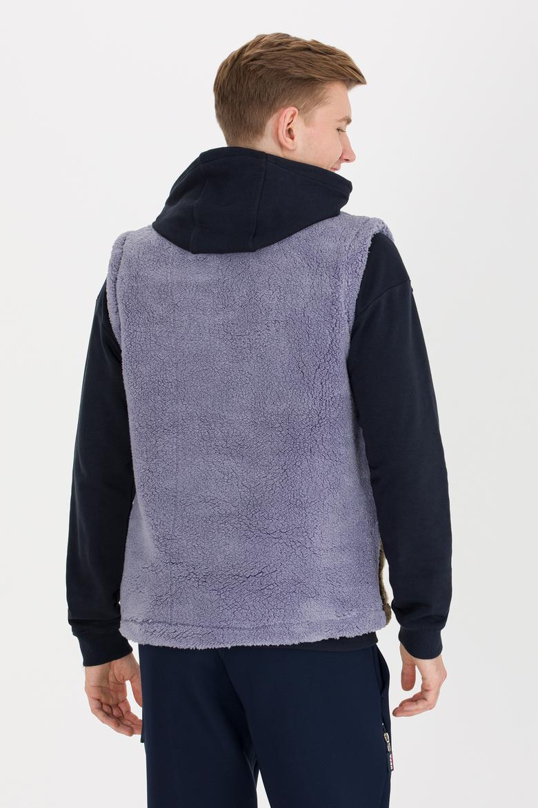 Erkek Gri Dik Yaka Örme Hırka - 50253787006