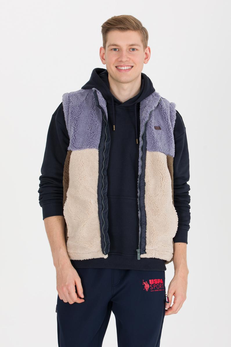 Erkek Gri Dik Yaka Örme Hırka