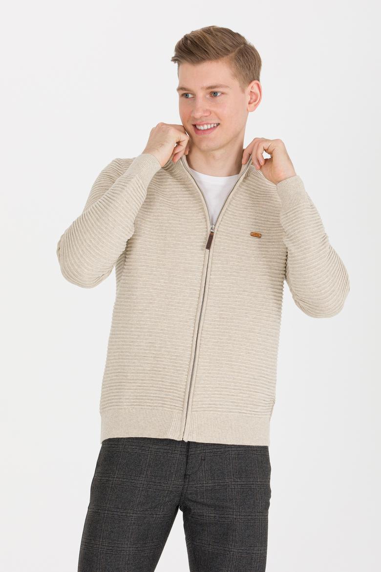 Erkek Taş Melanj Triko Hırka