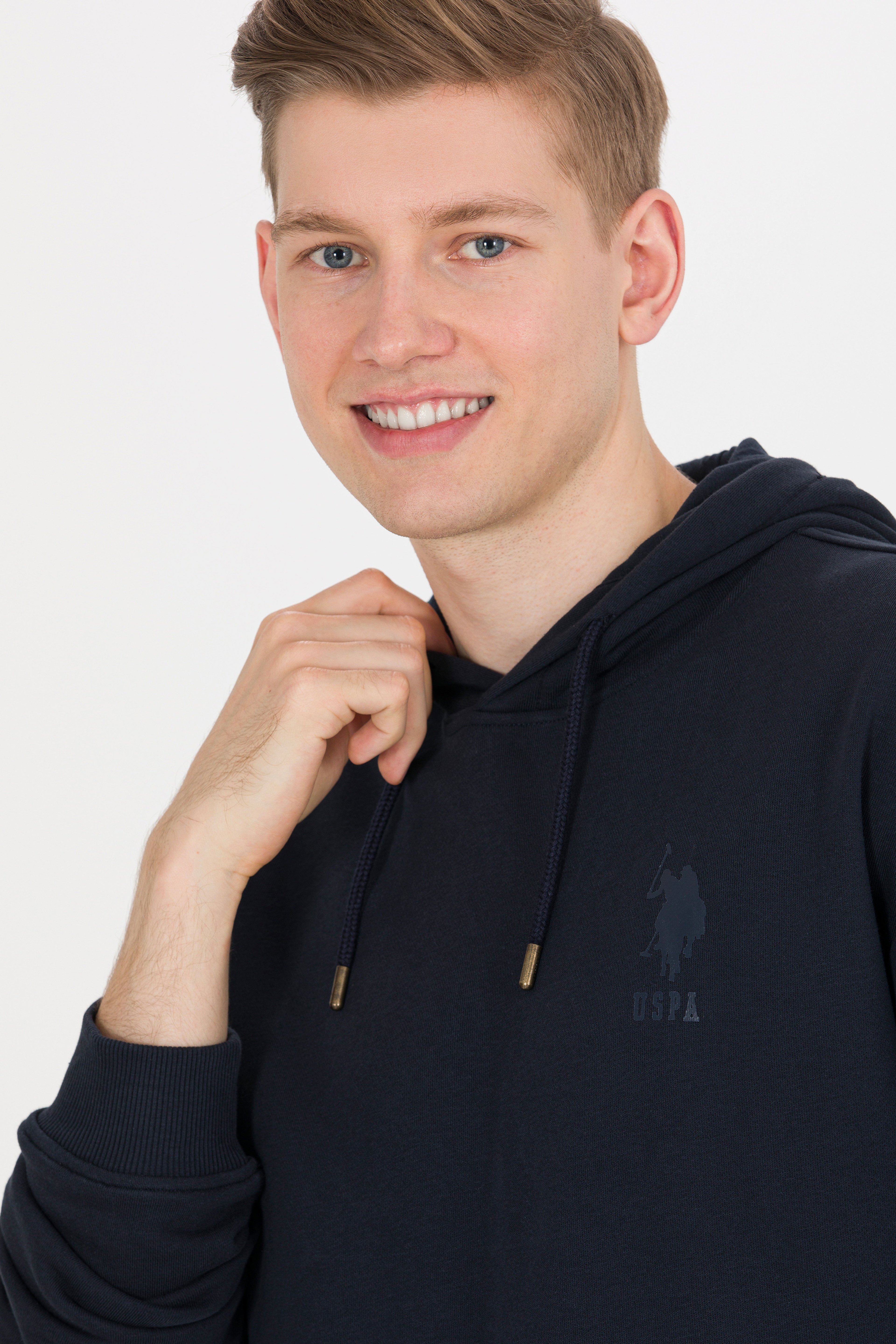 Erkek Lacivert Kapüşonlu Sweatshirt - Image 3