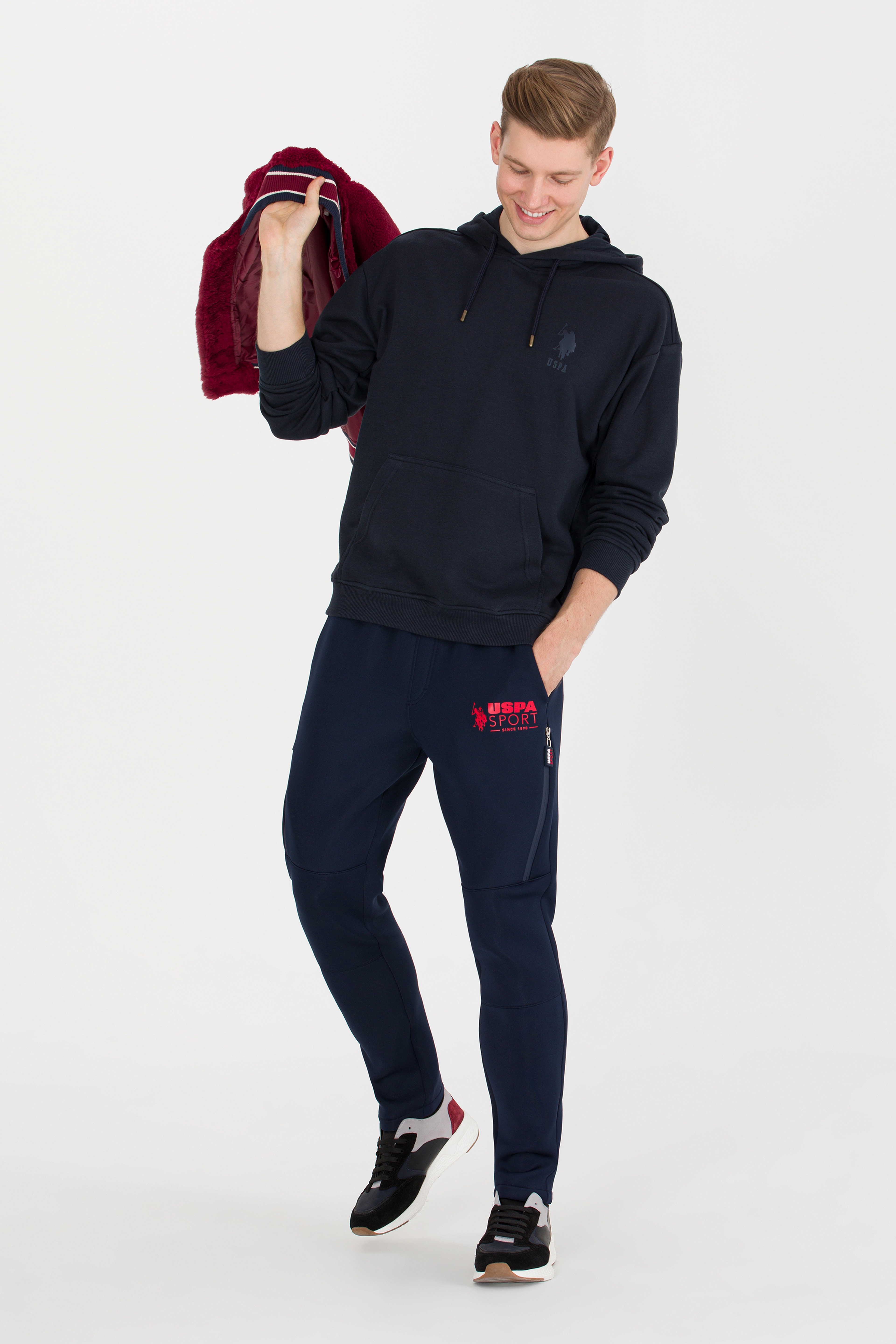 Erkek Lacivert Kapüşonlu Sweatshirt