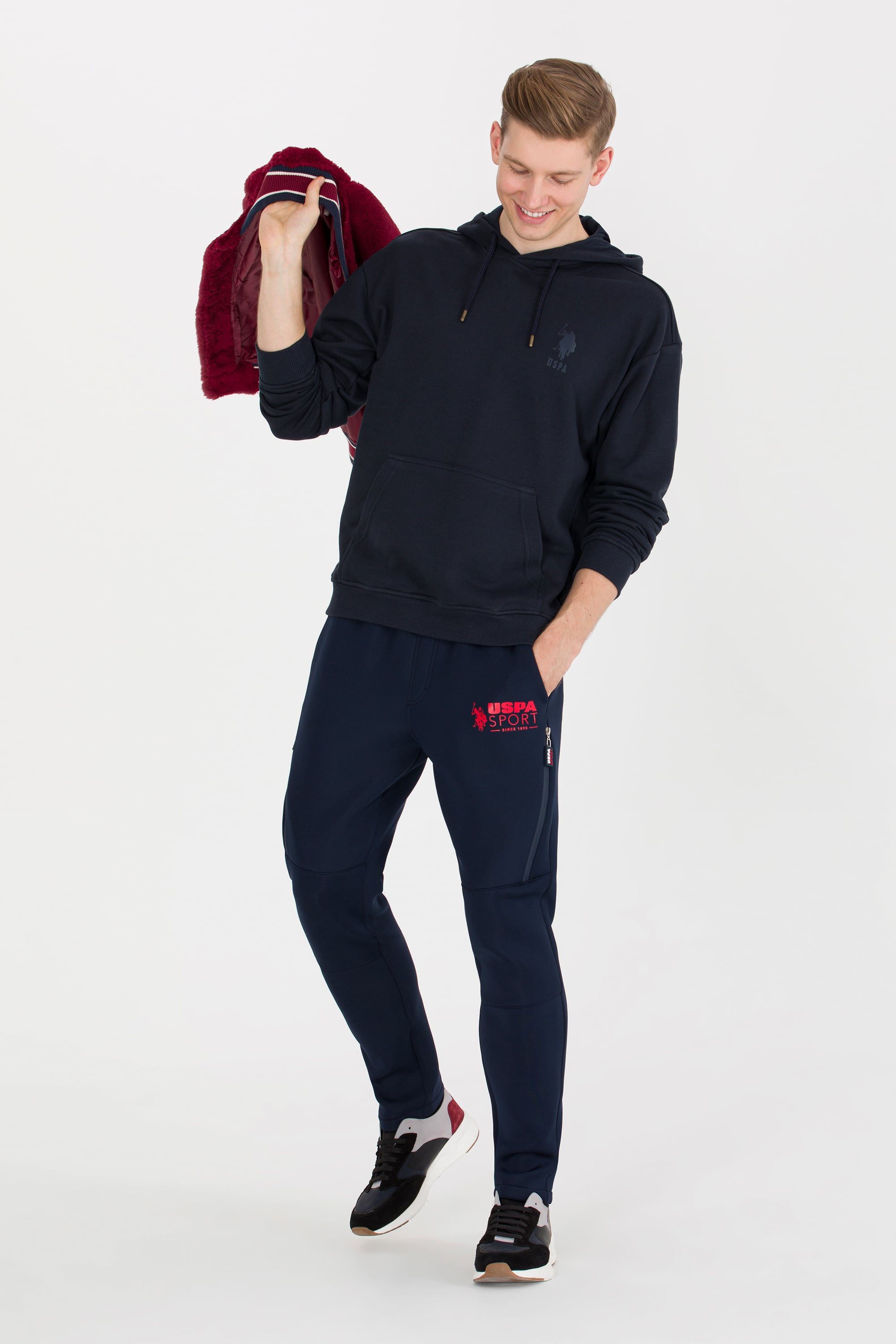Erkek Lacivert Kapüşonlu Sweatshirt