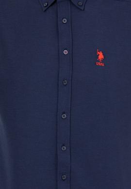 Erkek Lacivert Uzun Kollu Basic Gömlek - 50249489027