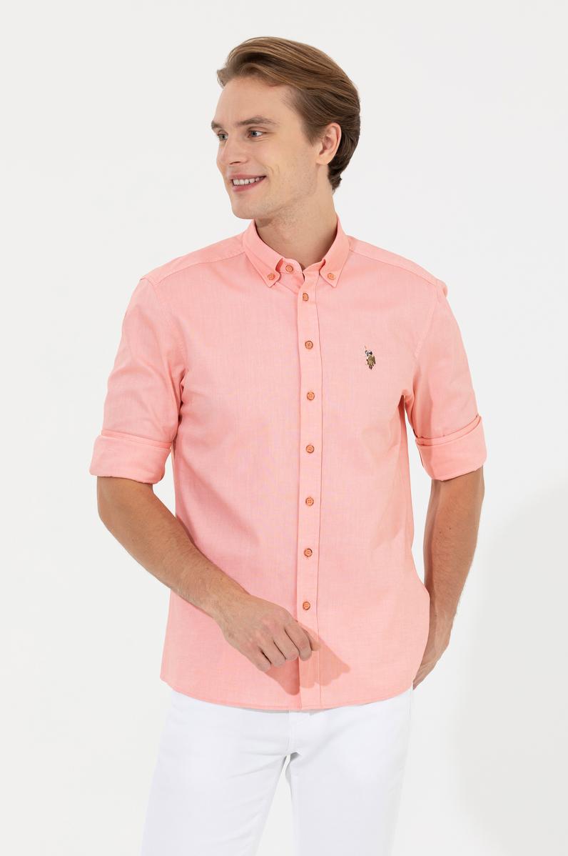 Erkek Somon Uzun Kollu Basic Gömlek