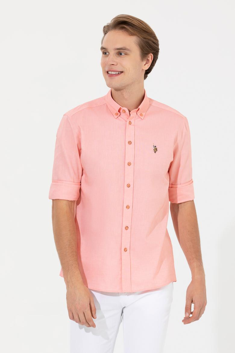 Erkek Somon Uzun Kollu Basic Gömlek - 50249494050