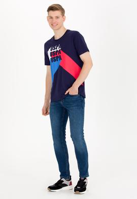 Erkek Lacivert Bisiklet Yaka Tişört - 50264956010