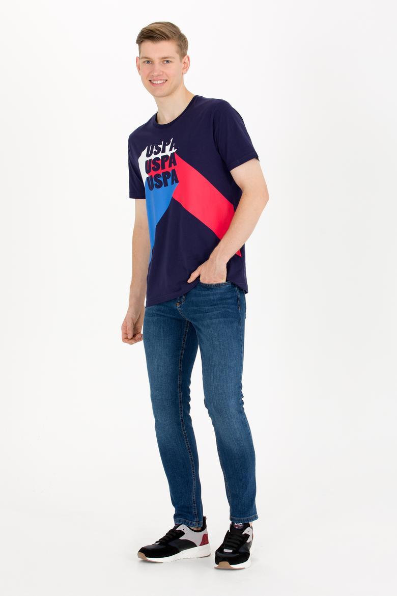 Erkek Lacivert Bisiklet Yaka Tişört - 50264956010