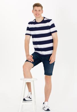 Erkek Lacivert Bisiklet Yaka Tişört - 50264971010