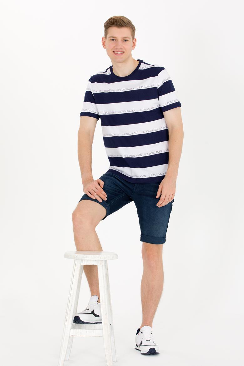 Erkek Lacivert Bisiklet Yaka Tişört - 50264971010