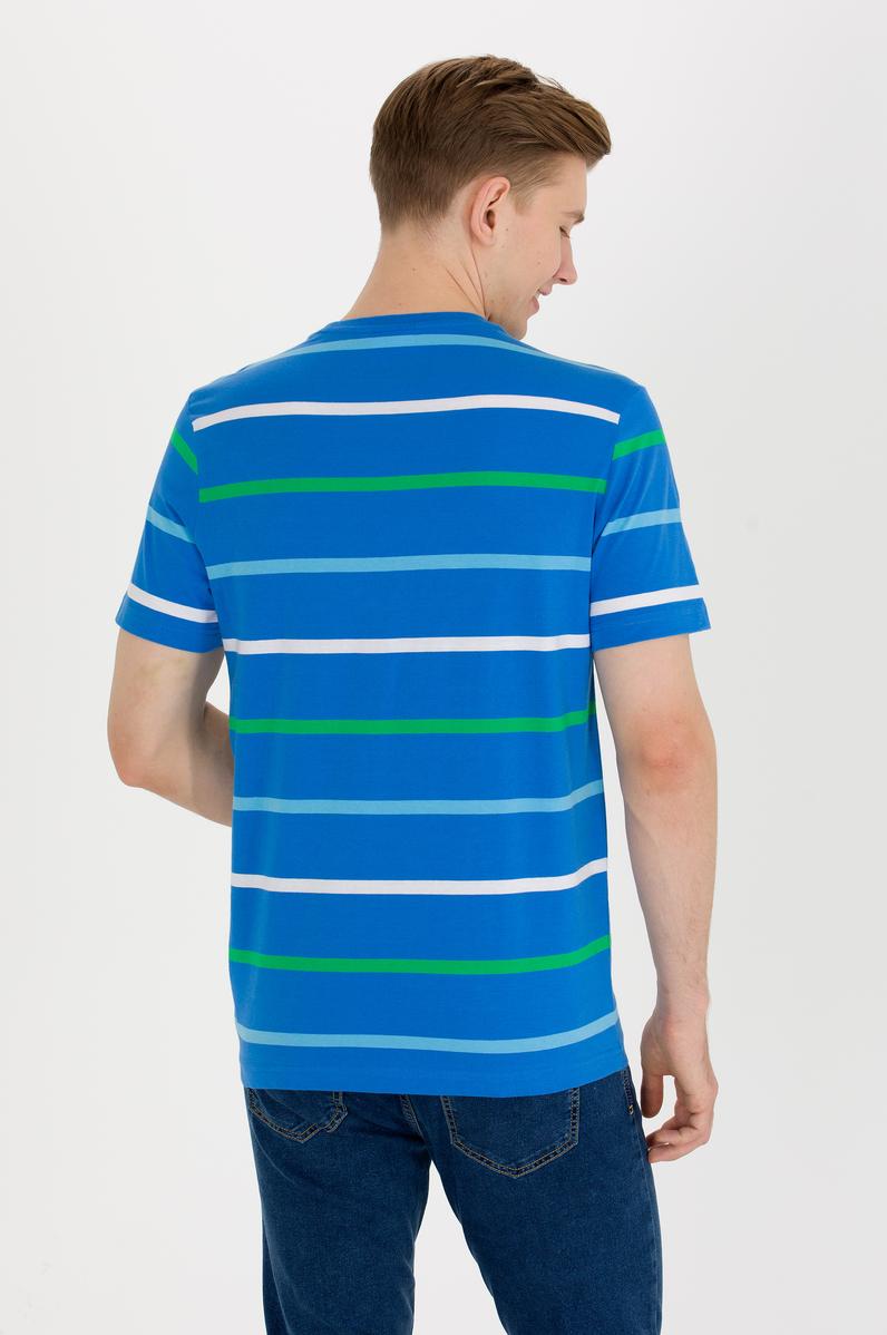 Erkek Saks Bisiklet Yaka Tişört