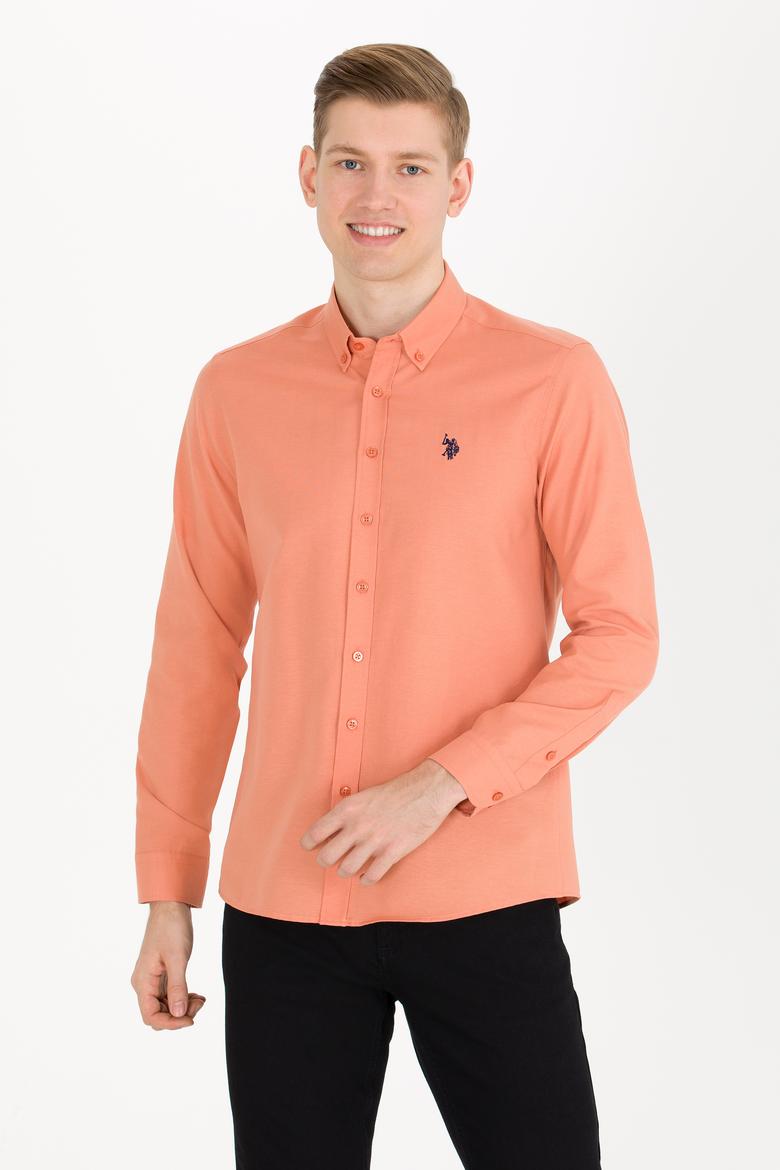 Erkek Kiremit Uzun Kollu Basic Gömlek - 50265664140