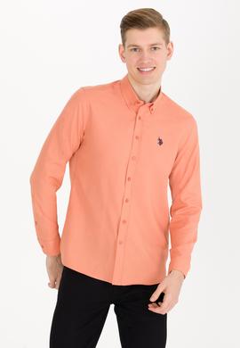 Erkek Kiremit Uzun Kollu Basic Gömlek - 50265664140