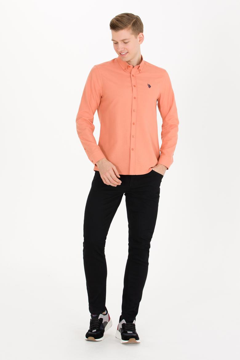 Erkek Kiremit Uzun Kollu Basic Gömlek - 50265664140