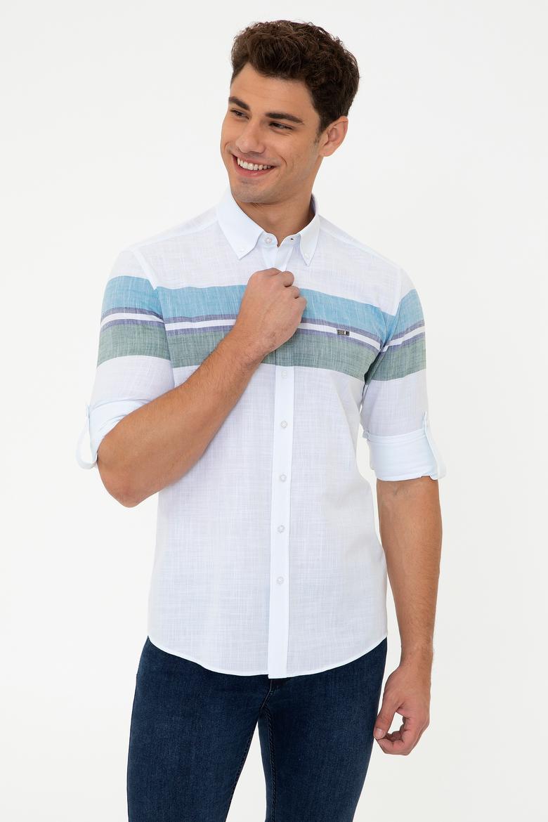 Erkek Koyu Mint  Gömlek Uzunkol