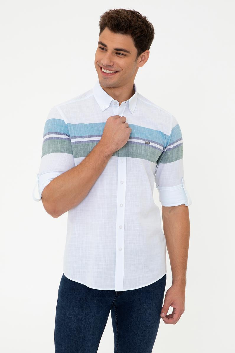 Erkek Koyu Mint  Gömlek Uzunkol