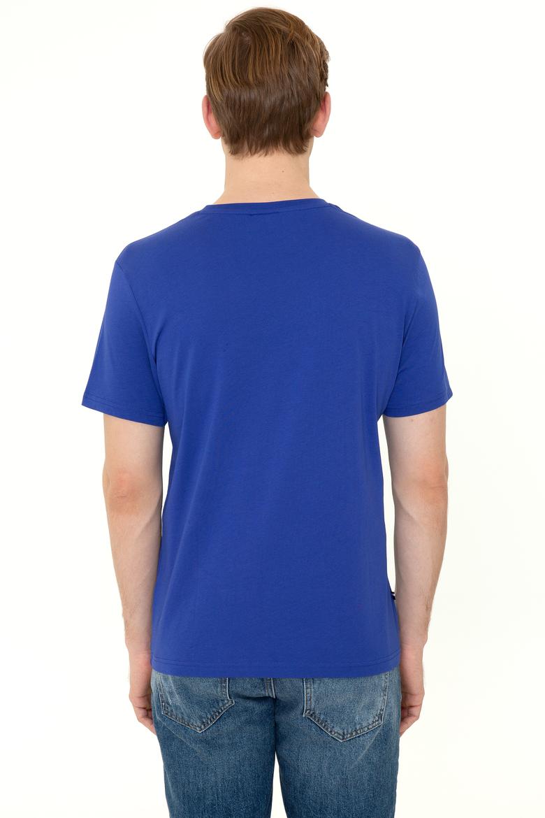 Erkek Mavi Basic Tişört - 50248569117