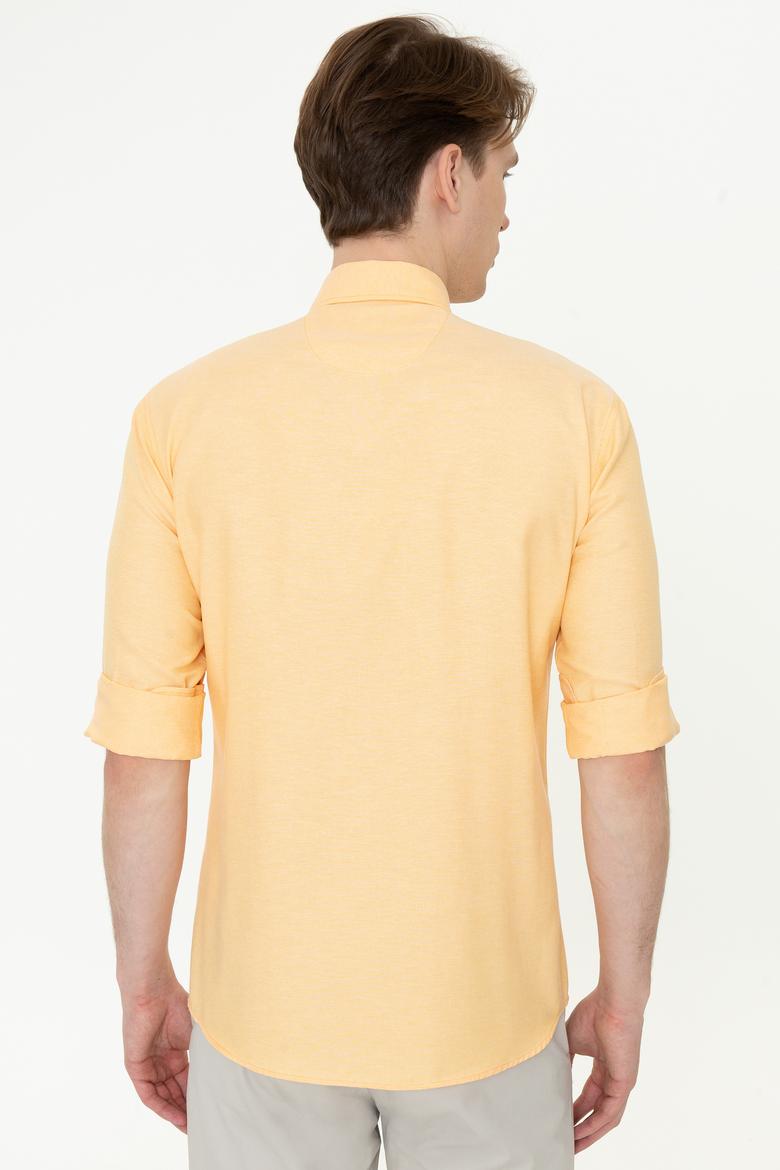 Erkek Sarı Uzun Kollu Basic Gömlek - 50249488075