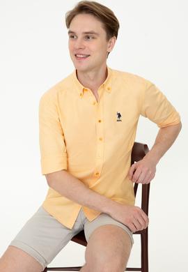 Erkek Sarı Uzun Kollu Basic Gömlek - 50249488075
