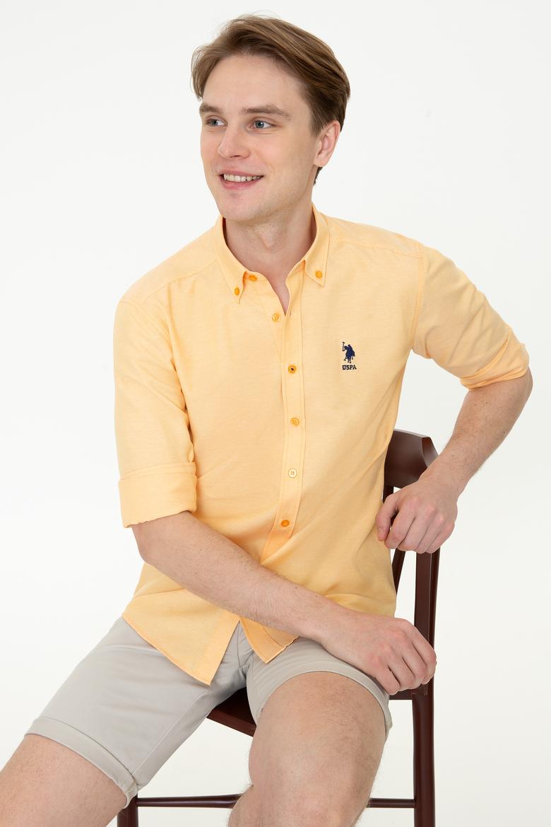 Erkek Sarı Uzun Kollu Basic Gömlek