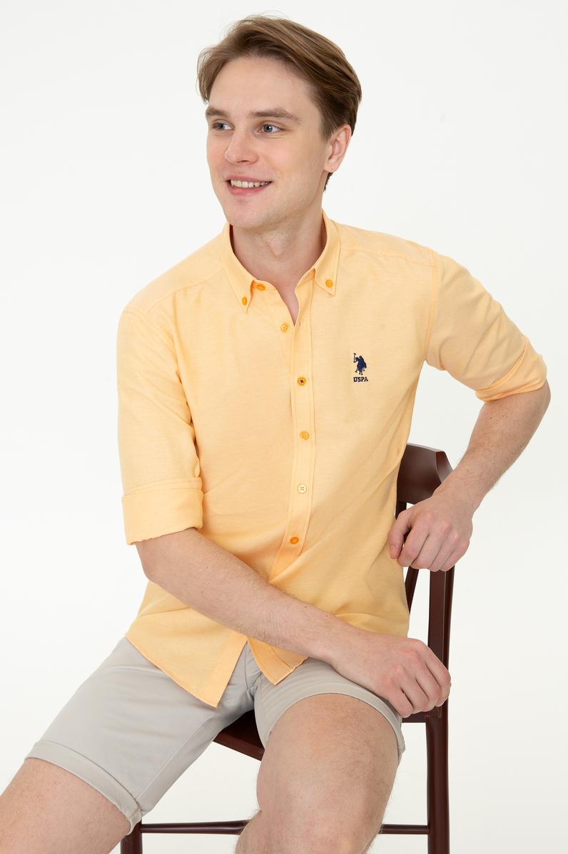 Erkek Sarı Uzun Kollu Basic Gömlek