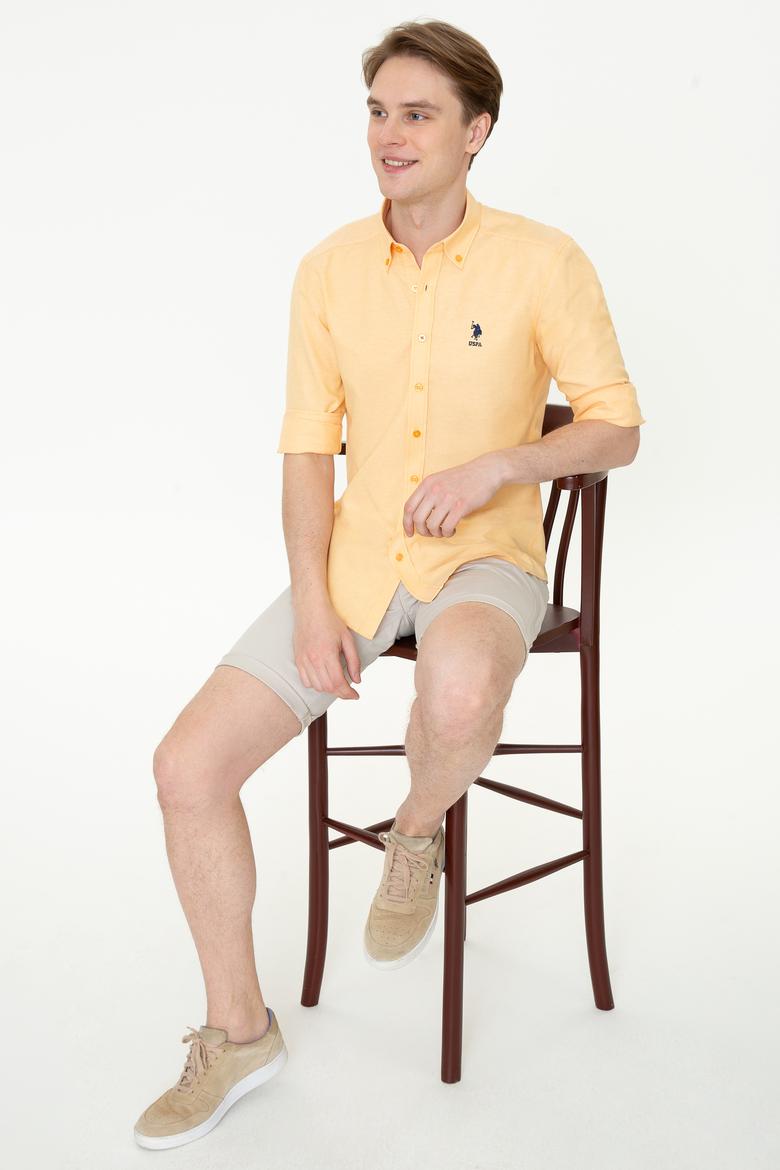 Erkek Sarı Uzun Kollu Basic Gömlek - 50249488075