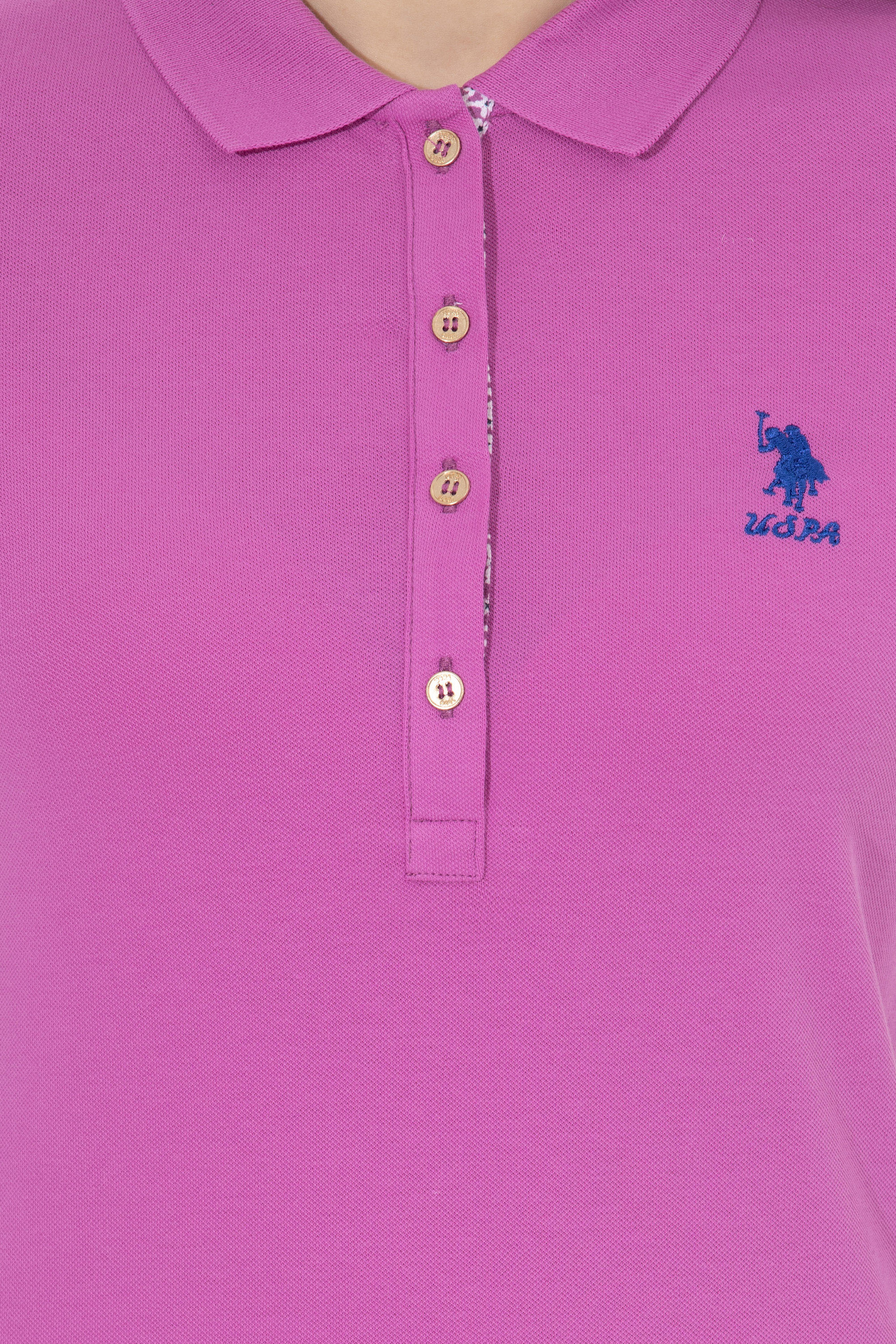 Kadın Menekşe Basic Polo Yaka Tişört