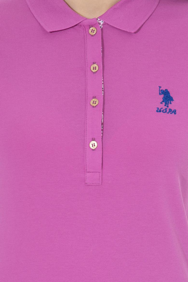 Kadın Menekşe Basic Polo Yaka Tişört - 50255457056