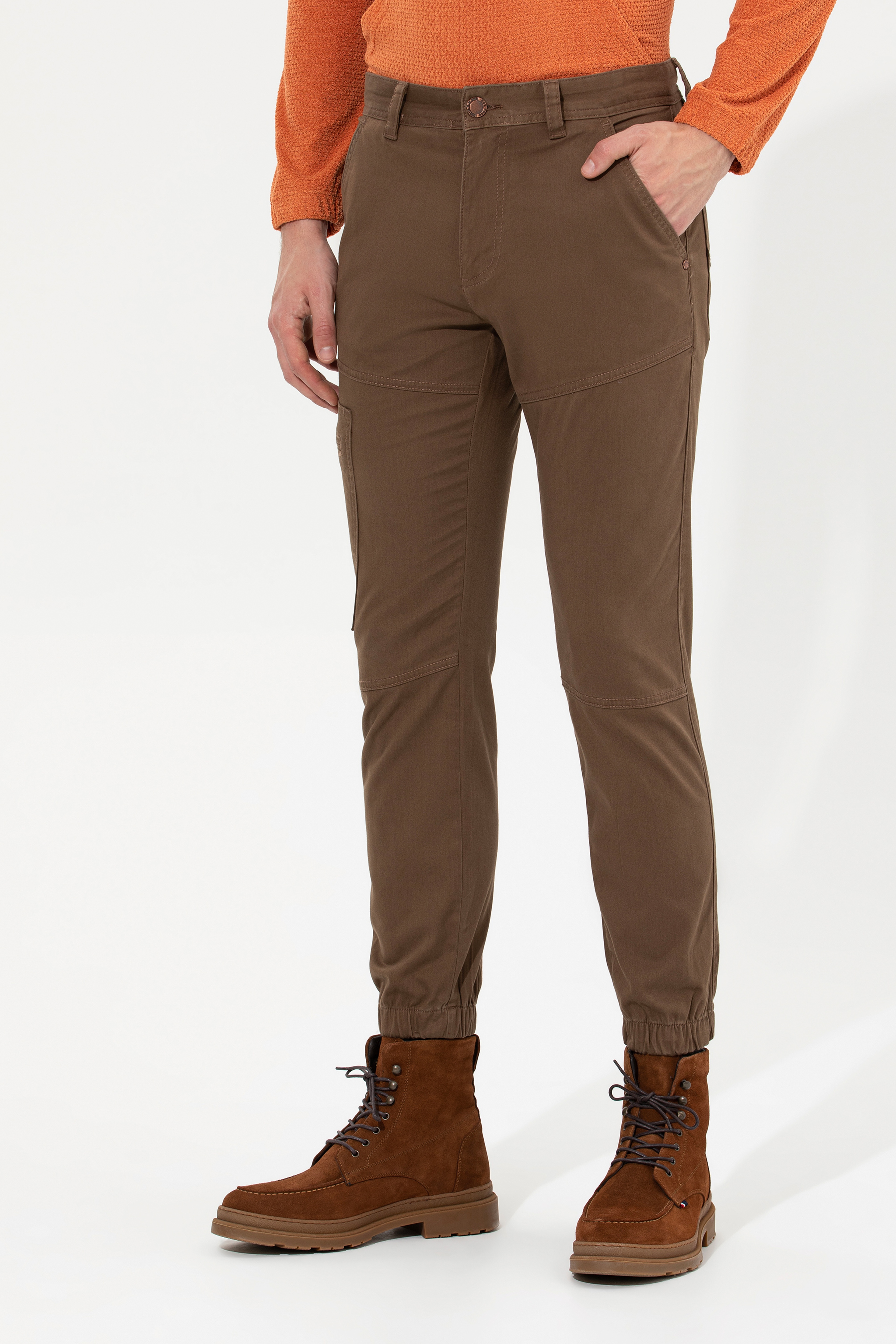 Erkek Jogger Fit Coconut Kanvas Pantolon